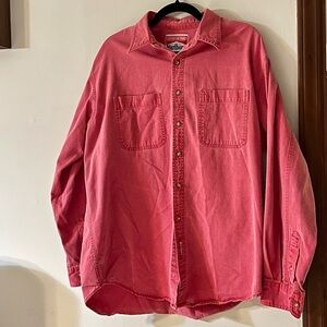 Vintage Marlboro Red Denim Large Cotton Button Up Shirt